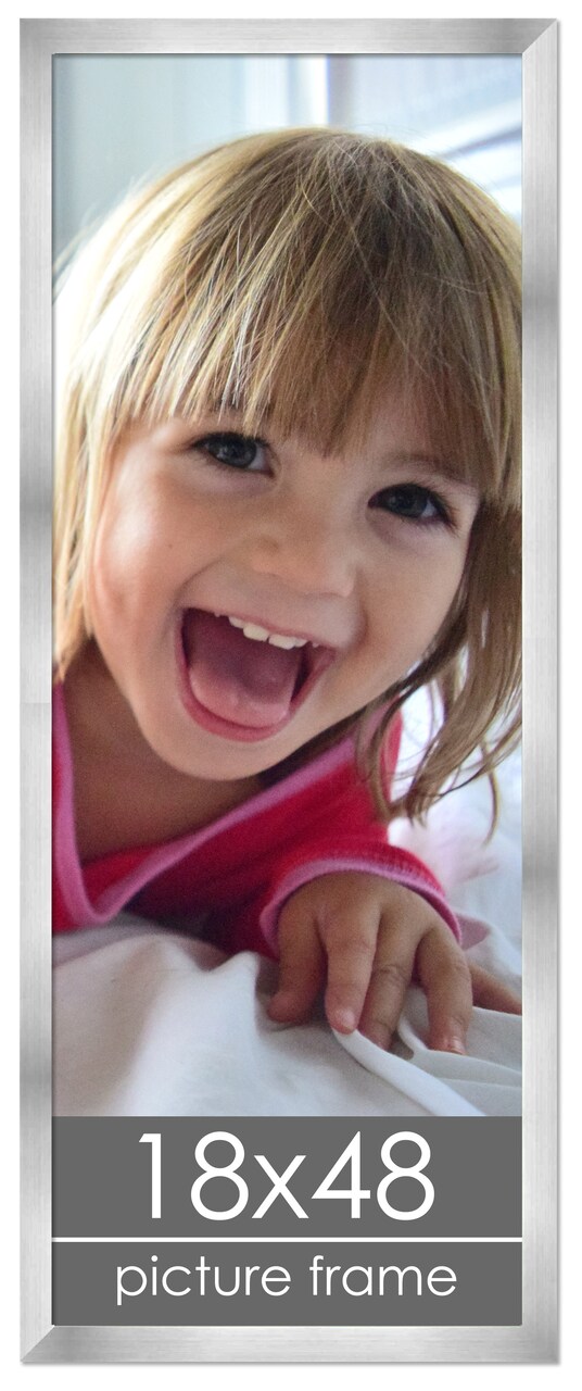 18x48 Solid Wood Picture Frame with UV-Resistant Acrylic & Acid-Free Backing, Available in 6 Finishes: Matte Black, Matte White, Metallic Bronze, Silver, Natural Wood Grain & Mahogany